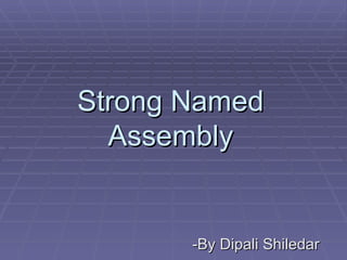Strong Named Assembly -By Dipali Shiledar