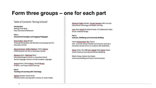 Form three groups – one for each part
 