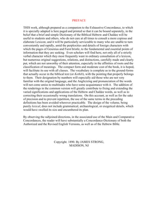 Strong' S Hebrew Dictionary Of Ot Words