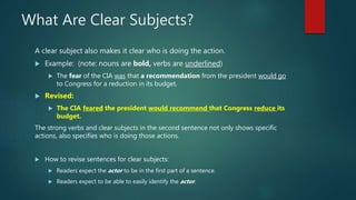 Strong Verbs and Clear Subjects | PPTX
