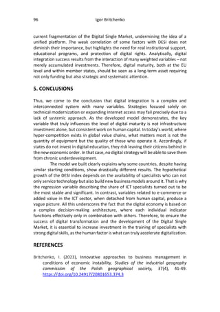 THE ROLE OF DIGITALIZATION IN ECONOMIC INTEGRATION AND THE FORMATION OF ...