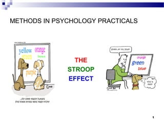 METHODS IN PSYCHOLOGY PRACTICALS
1
THE
STROOP
EFFECT
 