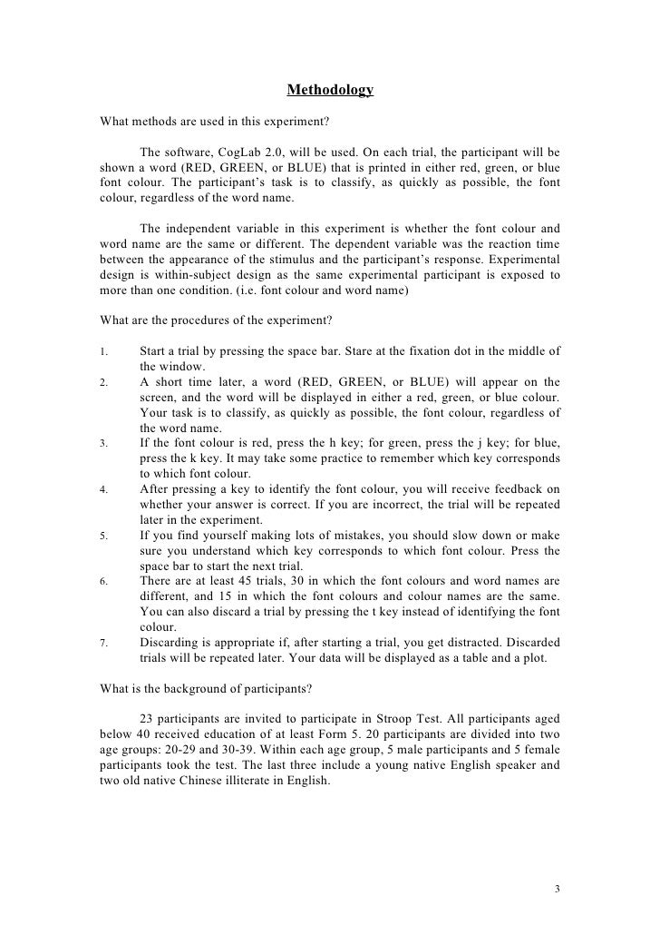 Stroop effect lab report