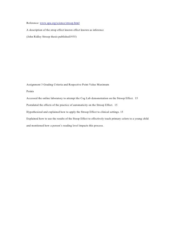 stroop assignment College essay writing service question description visit the following website and follow the directions on screen to complete the stroop effect exercise complete the practice exercise once, then the stroop effect exercise once. stroop assignment College essay writing service question description visit the following website and follow the directions on screen to complete the stroop effect exercise complete the practice exercise once, then the stroop effect exercise once.