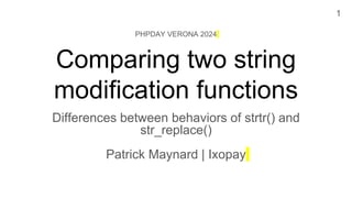 Comparing two string modification functions | PPT