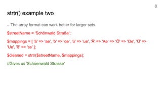 Comparing two string modification functions | PPT