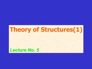 Theory of Structures(1) Lecture No. 5 