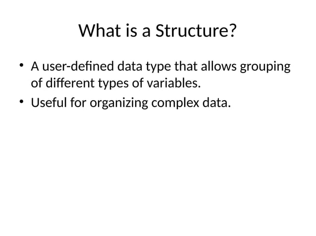 Powerpoint presentation on structures in C programing | PPTX ...