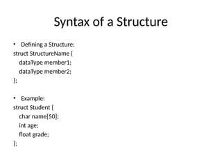 Powerpoint presentation on structures in C programing | PPTX ...