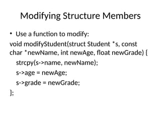 Powerpoint presentation on structures in C programing | PPT