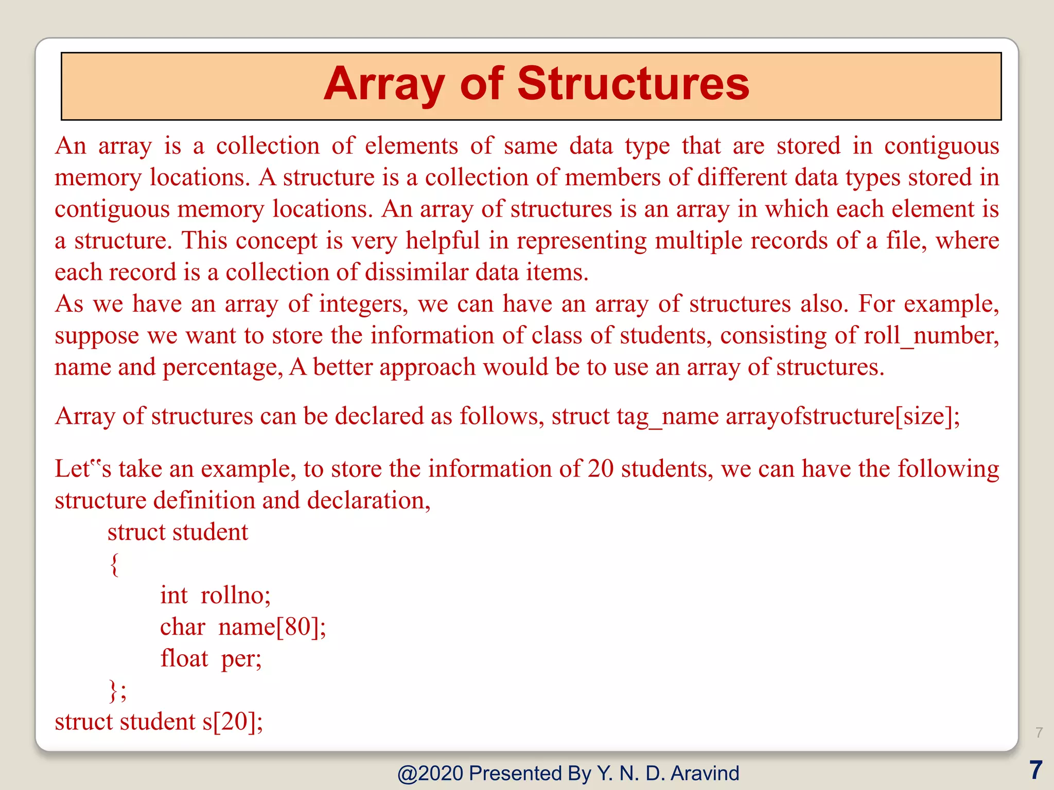 Structure In C | PPT
