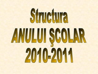 Structura  ANULUI ŞCOLAR 2010-2011 