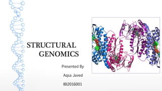 STRUCTURAL
GENOMICS
Presented By
Aqsa Javed
IBI2016001
 