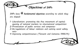 Structural Adjustment Programmes (SAPs) ppt | PDF