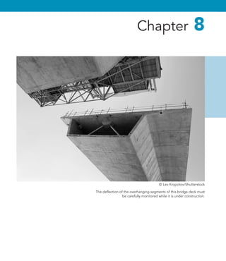 Chapter 8
FPO
The deflection of the overhanging segments of this bridge deck must
be carefully monitored while it is under construction.
© Lev Kropotov/Shutterstock
 