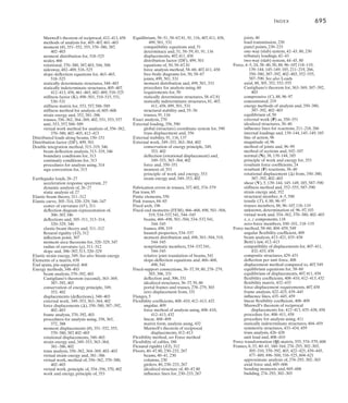 692	 Answers to Selected Problems
16–13.	
K = I
2249.892 0 11328.125 11328.125 0 -236 0 -2013.89 0
0 3090.76 -5034.722 0 -5034.722 0 -3020.833 0 -69.927
11328.125 -5034.722 1208.33(102
) 362500 241666.67 -11328.125 0 0 5034.722
11328.125 0 362500 725000 0 -11328.125 0 0 0
0 -5034.722 241666.67 0 483333.33 0 0 0 5034.722
-236 0 -11328.125 -11328.125 0 236 0 0 0
0 -3020.833 0 0 0 0 3020.833 0 0
-2013.89 0 0 0 0 0 0 2013.89 0
0 -69.927 5034.722 0 5034.722 0 0 0 69.927
Y
16–14.	 D4 = -0.0680(10-3
) rad; D5 = -0.271(10-3
) rad; Q6 = -0.818 k; Q7 = 3.05 k; Q8 = 0.818 k; Q9 = 1.95 k
16–15.	 Q9 = -1.11 k; Q10 = 2.50 k; Q11 = -2.89 k; Q12 = -2.50 k
16–17.	 Q6 = 8.50 kN; Q7 = 52.6 kN; Q8 = 56.5 kN; Q9 = 3.43 kN
 