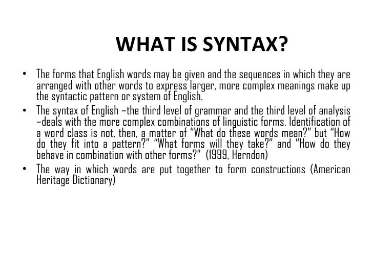 Structural analysis of english syntax