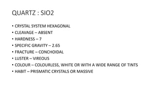 Massive Habit Quartz Sio2 Structural and chemistry | PPTX