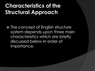 TKT couse - Structural approach | PPTX