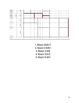 19
1. Beam 5A/E-F
2. Beam 5-6/B1
3. Beam 5-6/E
4. Beam 5/A-E
5. Beam 6-9/H
 