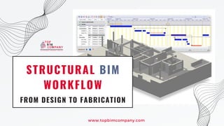 FROM DESIGN TO FABRICATION
STRUCTURAL BIM
WORKFLOW
www.topbimcompany.com
 