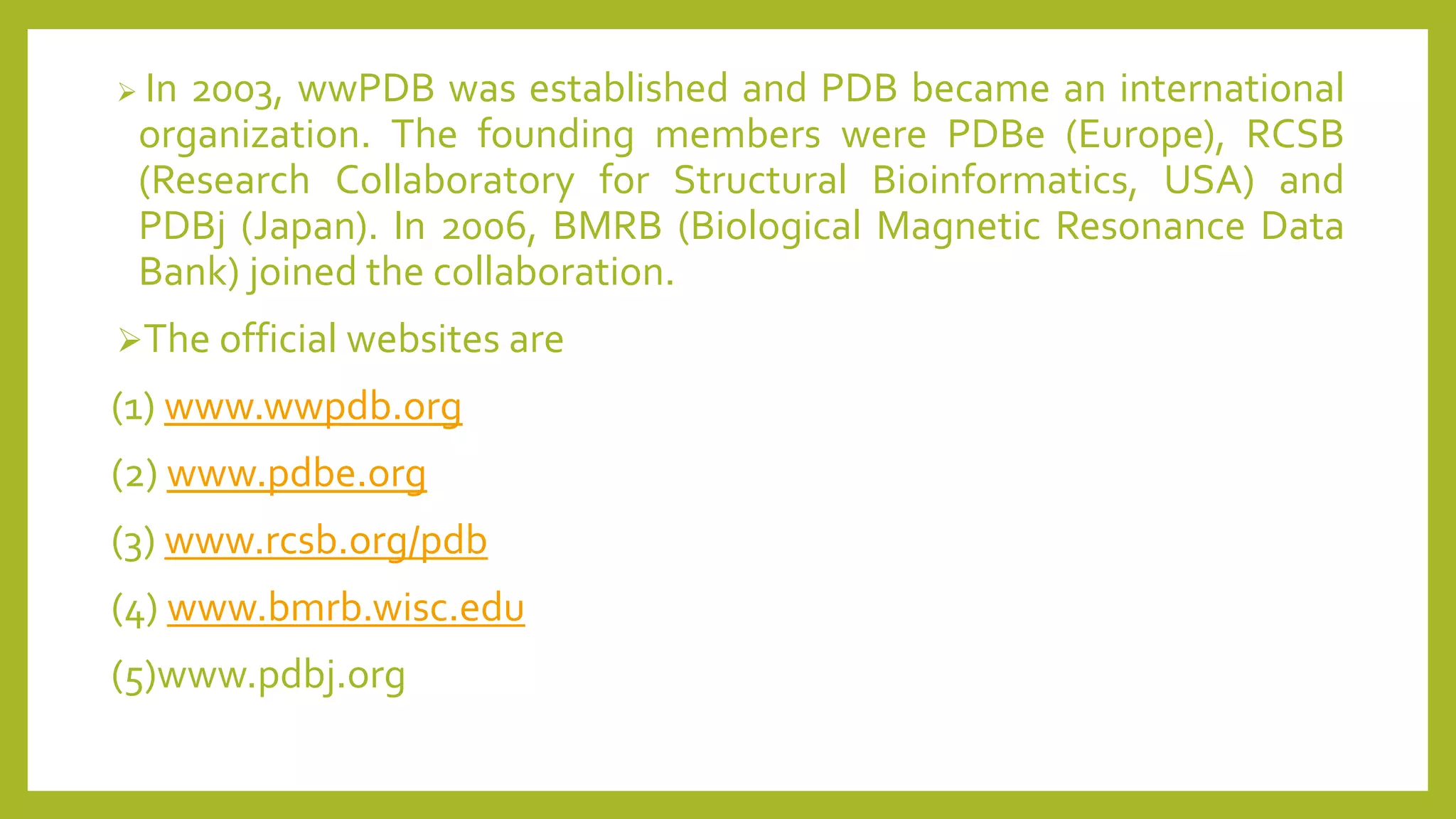 Structural bioinformatics and pdb | PPTX