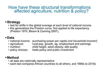 Structural change in agriculture, food and nutrition | PDF