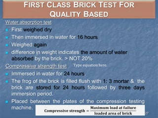 Structural clay products (Conventional & Fly ash bricks) | PDF