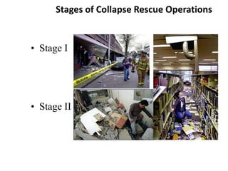 Stages of Collapse Rescue Operations 
• Stage I 
• Stage II 
 