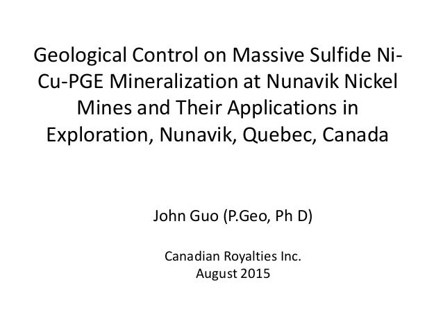 Structural Control On Massive Sulfide Ni Cu Pge Mineralization And Ex