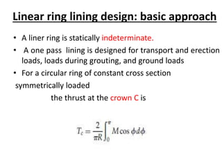 Line Structure Ring Structural design of tunnel lining | PPTX