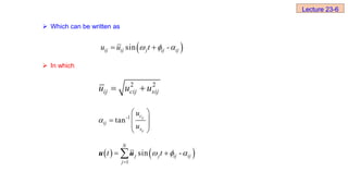  Which can be written as
 In which
 
sin -
ij ij j ij ij
u u t
  
 
   
1
sin -
N
j j ij ij
j
t t
  

 

u u
2 2
ij cij sij
u u u
 
-1
tan ij
ij
c
ij
s
u
u

 
 

 
 
Lecture 23-6
 
