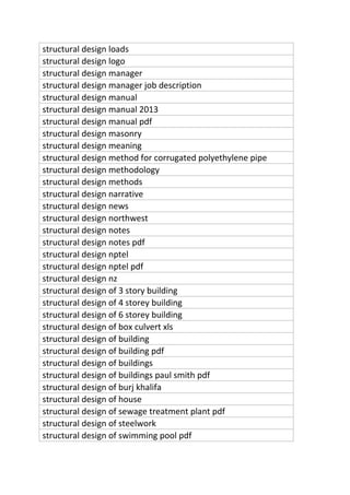Structural Design Objective Pdf Sub Engineer Structural engineer | structural designer Bali | RTF