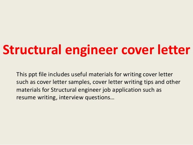Structural Engineer Cover Letter