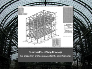 Structural Steel Shop Drawings 
Is a production of shop drawing for the steel fabricator 
 