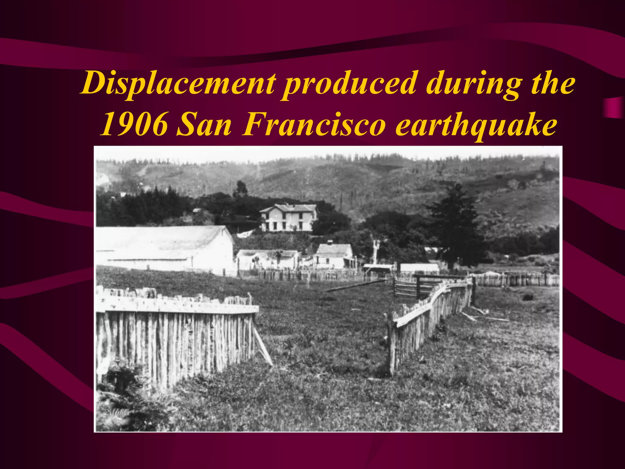 Displacement produced during the
1906 San Francisco earthquake
 