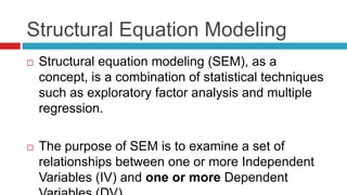 Structural equation modeling in amos | PPTX