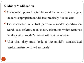 Modeling Modification structural equation modelling.pptx for researchers | PPTX