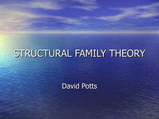 STRUCTURAL FAMILY THEORY David Potts 