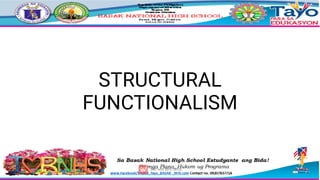 Structural Functionalism Sign STRUCTURAL FUNCTIONALISM STRUCTURAL FUNCTIONALISM | PDF
