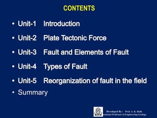 • Summary
CONTENTS
Developed By : Prof. A. K. Baile
Assistant Professor of Engineering Geology
 