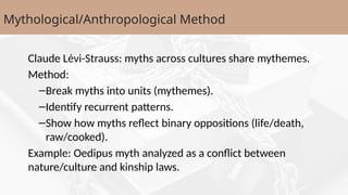 Method Myth Structuralism, History and Critiques | PPTX