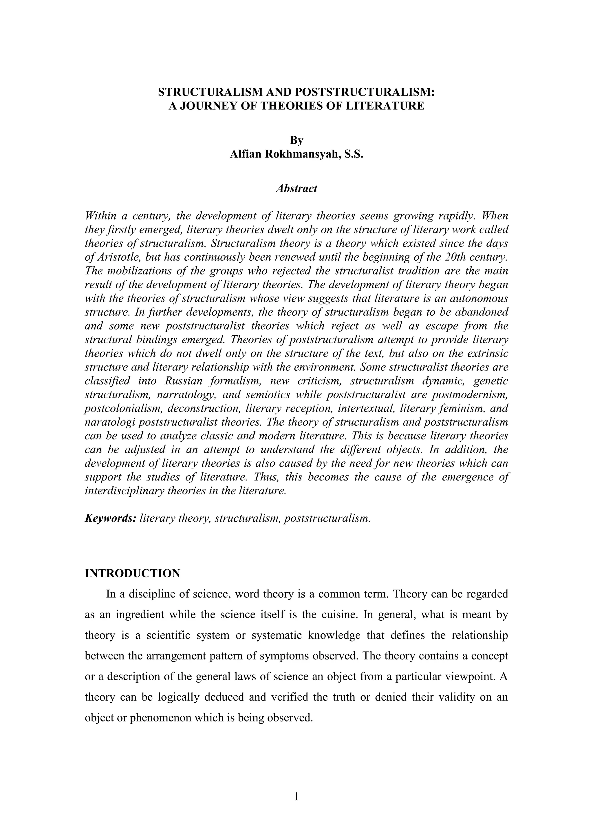 Structuralism and poststructuralism PDF