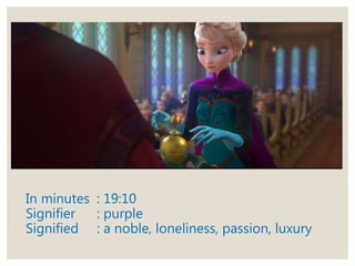 In minutes : 19:10
Signifier : purple
Signified : a noble, loneliness, passion, luxury
 