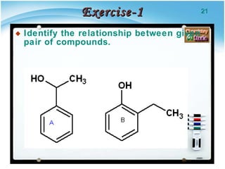 Exercise-1 Identify the relationship between given pair of compounds. 