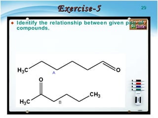 Exercise-5 Identify the relationship between given pair of compounds. 