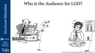 StructuralMetadata
@azaroth42
robert.
sanderson
@yale.edu
With thanks to Patrick Hochstenbach, @hochstenbach
Who is the Audience for LOD?
 