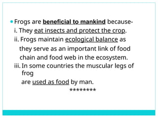 Detailed Structural and Functional Anatomy of Cockroach and Frog | PPTX