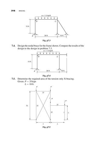 AISC/05 Specification
Lp ¼ 88 in:; Lr ¼ 250 in:; L ¼ 180 in:
Since Lp  L  Lr
Mn ¼ Mp  Mp  0:7FySx

  L  Lp
Lr  Lp
 
¼ 9; 50000
k
Canadian Specification
0:67Mp ¼ 817400
k
Since 0:67Mp  Mocr ¼ 13; 30000
k
Mn ¼ 1:15Mp 1 
0:28Mp
Mocr
 
¼ 10; 42700
k
Australian Specification
Mn ¼ 0:6Mp
ﬃﬃﬃﬃﬃﬃﬃﬃﬃﬃﬃﬃﬃﬃﬃﬃﬃﬃﬃﬃﬃﬃﬃﬃ
Mp
Mocr
 2
þ3
s

Mp
Mocr
2
4
3
5 ¼ 7; 63200
k
European Specification
Since for the W27  84
d
bf
 2; aLT ¼ 0:34
lLT ¼
ﬃﬃﬃﬃﬃﬃﬃﬃﬃ
Mp
Mocr
r
¼ 0:958
FLT ¼ 0:5 1 þ aLT lLT  0:2
 	
þ l
2
LT
 
¼ 1:088
Mn ¼
Mp
FLT þ
ﬃﬃﬃﬃﬃﬃﬃﬃﬃﬃﬃﬃﬃﬃﬃﬃﬃﬃﬃﬃﬃ
F2
LT þ l
2
LT
q ¼ 7; 61300
k
 Mp ¼ 12; 20000
k ! Mn ¼ 7; 61300
k
TABLE 6.
Country
Nominal lateral-torsional
strength, inch-kips
Nominal lateral-torsional
stress, ksi, f ¼ Mn=Sx
USA 9,500 44.6
Canada 10,430 49.0
Australia 7630 35.8
Europe 7610 35,7
286 LATERAL-TORSIONAL BUCKLING
 