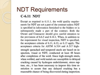 NDT Requirements
 